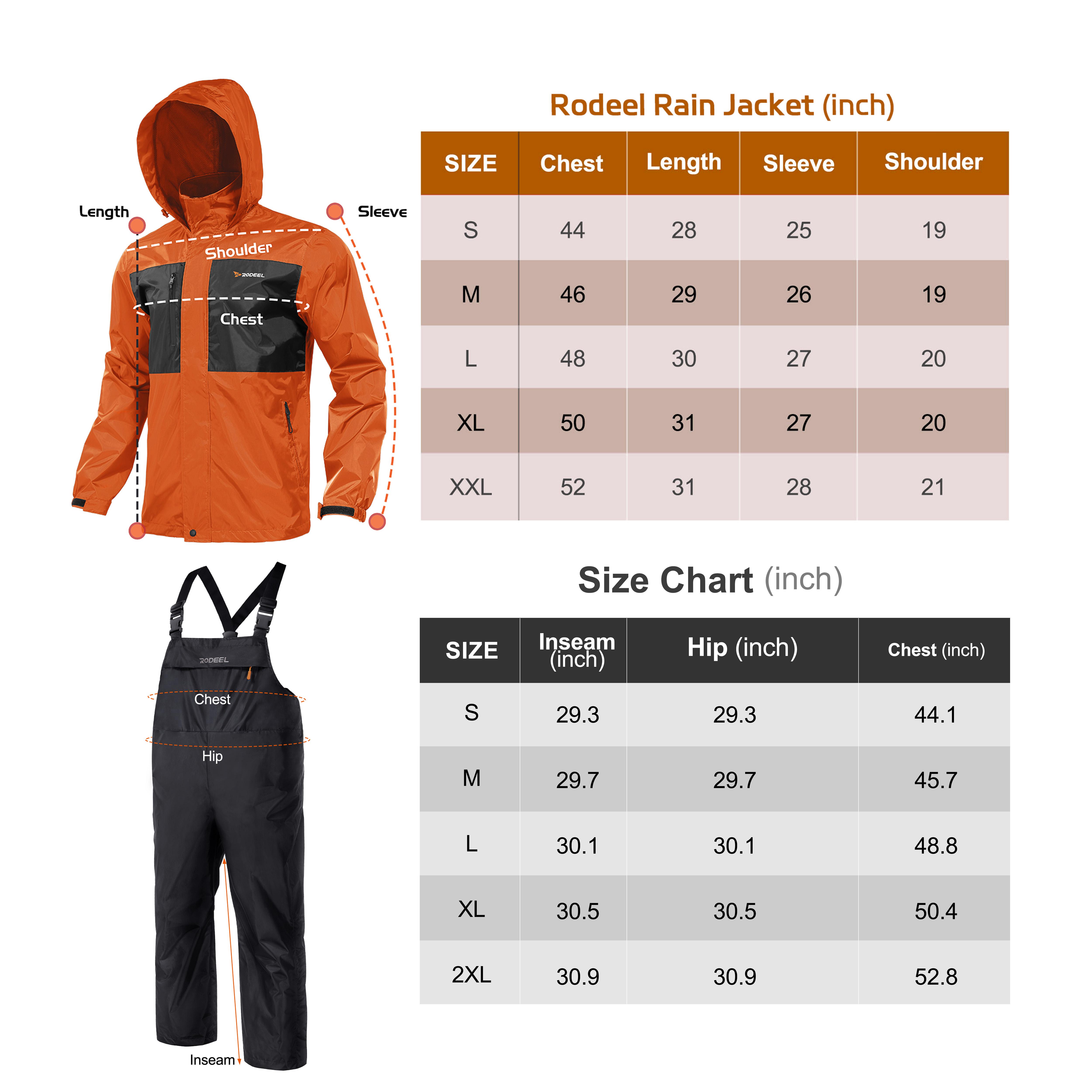 RODEEL Waterproof Bib Overalls Rain Suit Men Lightweight Breathable Full Zip Hooded Jacket Durable Rain Coat Weatherproof Rainwear Windbreaker For Outdoor Hiking Camping Fishing Construction Landscaping Gardening Workwear, Holiday Gift RODEEL Waterproof Bib Overalls Rain Suit Men Lightweight Breathable Full Zip Hooded Jacket Durable Rain Coat Weatherproof Rainwear Windbreaker For Outdoor Hiking Camping Fishing Construction Landscaping Gardening Workwear, Holiday Gift