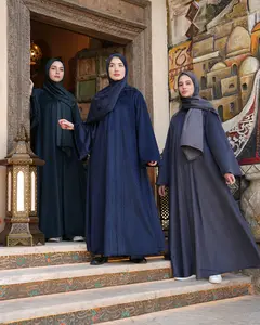 Lux Velvet Abaya - Luxe Fabric Abaya with Decorative Trim, Versatile Design for Various Occasions