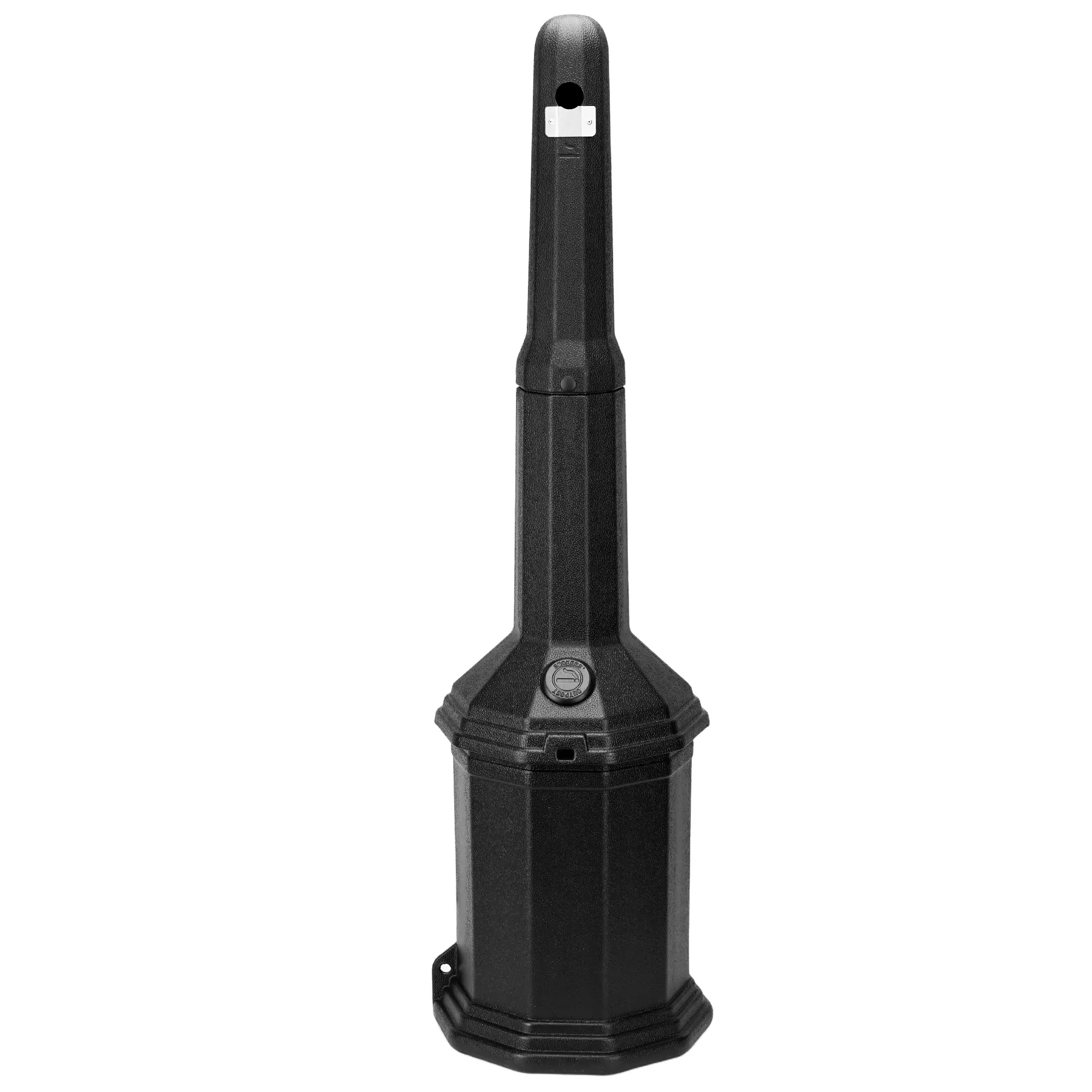Ashtray Cigarette Butt Disposal Bin, Black Smoker’s Outpost Site Saver Cigarette Receptacle, Fresh Clean Odor Control Outdoor Cigarette Waste Container for Designated Outdoor Smoking Areas