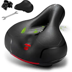 Comfortable Seat Cushion for Men Women with Dual Shock Absorbing Ball Memory Foam Waterproof Wide Bicycle Saddle Fit for Road Bikes