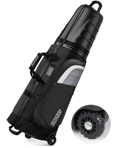 【Durable Protection】Findway Golf Travel Bag, ABS Semi-Hard Shell 1680D Waterproof, 55 Inch with Tank Wheels for Airline Travel