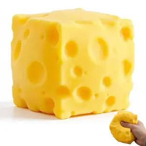 Cheese Squeeze Toy, Soft Novelty, Rebounding Sensory, Sensory Stress Reliever, Stress Relief for Kids & Adults, Food Theme Squishy Toys, Model