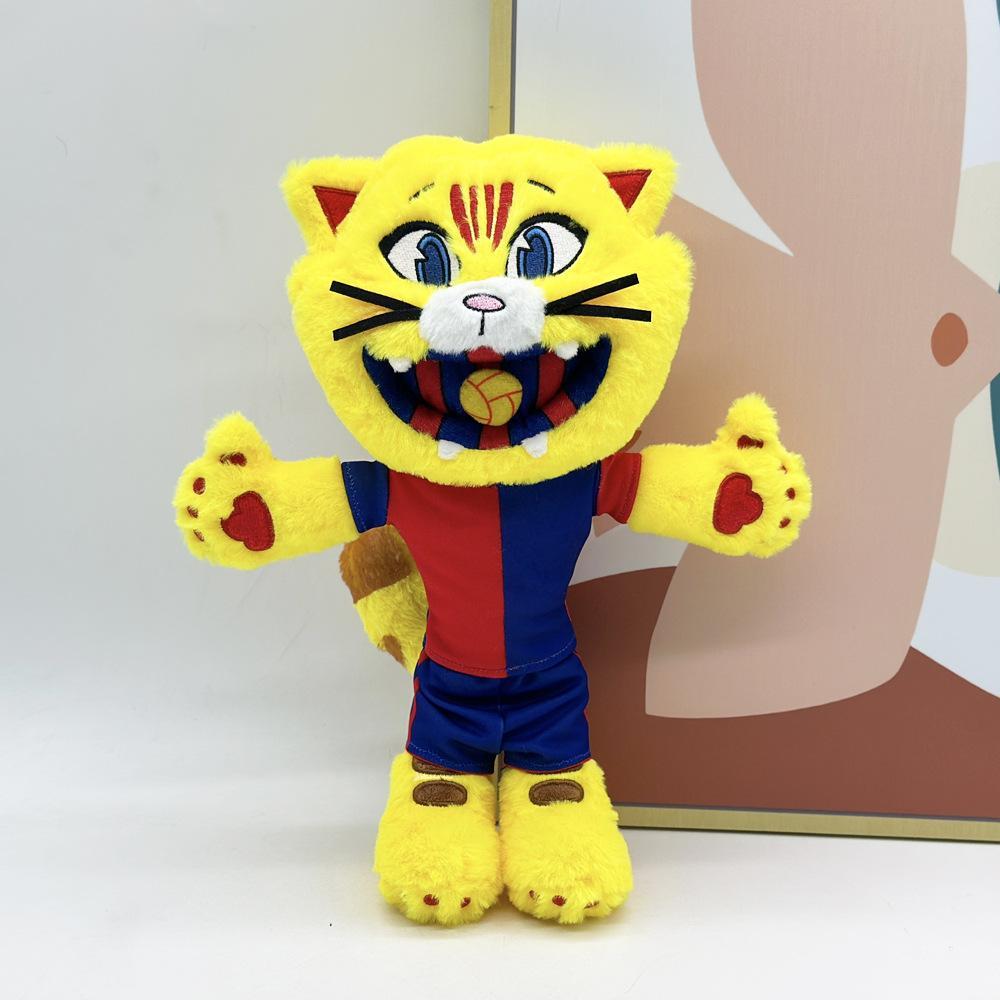 2 Pcs Cartoon Football Mascot Cat Plush Doll Plushies Collection Stuffed Toys Bedroom Decor Kids Boys Girls Birthday Gifts #HHV