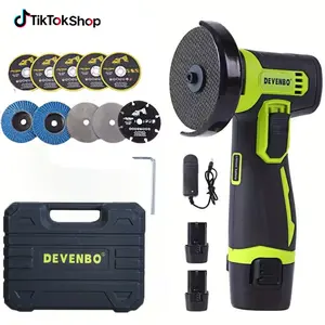 2026 New Upgrade Mini Angle Grinder 19500RPM High Speed Portable Power Tools for Metal Wood Cutting Grinding Polishing with 2 Batteries 10 Abrasive Wheels Wireless Handheld Electric Grinder Tool Set