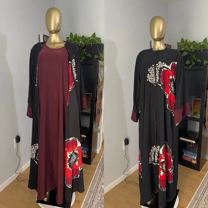 Raina Open-Front Kimono Abaya