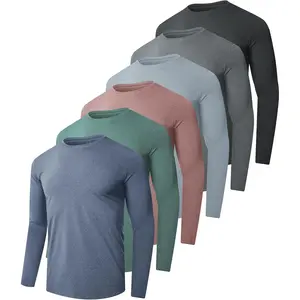 2/6 Pack Men's Long Sleeves Dry Fit Shirts, UPF 50+ Rash Guard Swim SPF Fishing UV Sun Protection Shirts