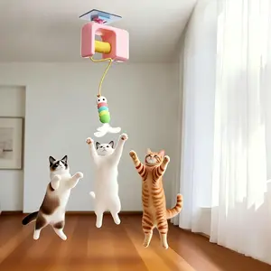 Interactive Retractable Bungee Cat   kitty  Toy  , Automatic Hanging Door Cat Toy, USB Rechargeable Auto Lifting Cat Teaser, Indoor Self-Play Exercise Toy for Boredom Relief Hanging Door Interactive Cat Teaser electric Toy pet training gift breed