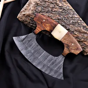 Handmade Bone Handle Ulu Knife | Alaskan Chopping Knife | Viking Chef Knife | Butcher's Favorite | Gift for Him | Camping Essential