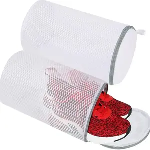 Anti-Wrinkle Anti-Deformation Shoe Bag, Shoes Washing Bag, Large Honeycomb Mesh Laundry Bag with Zipper, Suitable for Sports Shoes, Running Shoes, Socks, Bras, Toys