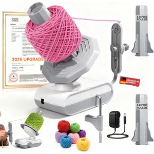 5.0 Upgraded Electric Yarn Winder Top1 RPM German Motor SGS-Grade Precision Gears Compact Automatic Wool Yarn Ball Winder for Crocheting Super Strong Tension Ideal for Home and Studio Gray White