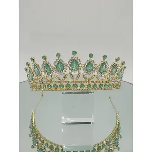 Classic Tiara #3036 - 2.5" Tall Lead & Nickel Free Metal Alloy tiara/ crown with Colorful Stones & Rhinestones for Quinceañera Elegance Jewellery