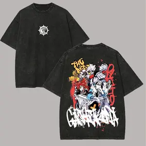 Gachiakuta Printed Unisex Washed T-Shirt Overszied Y2k Men Women Anime Manga Gacahiakuta Cleaners1 Streetwear Female Male Clothes