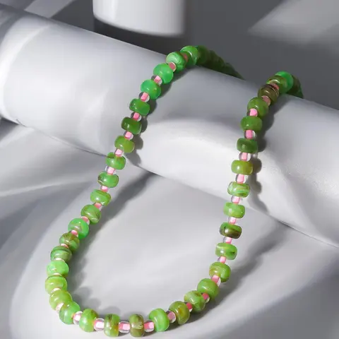 Colorful Beaded Necklace, Boho Style Jewelry, Dainty Boho Necklace, Fashionable Jewelry for Women & Girls, Trendy All-match & Exquisite Jewelry for Birthday Gift, Summer Style Jewelry, Dainty necklaces