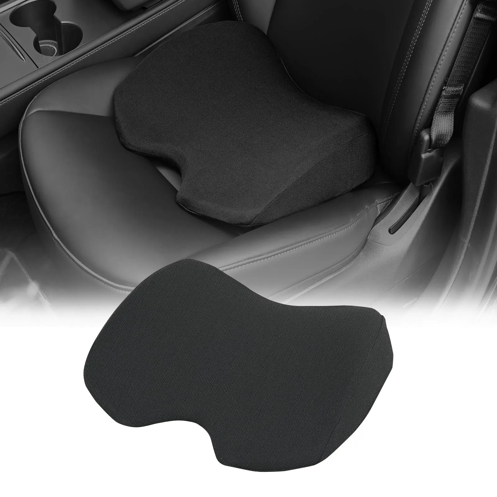 Nilight 4D Mesh Wedge Car Seat Cushion - Memory Foam Pad Seat Cushion with Breathable Cooling Lumbar Support, Easy-to-Clean Zipper Cover, Posture Aid, Sciatica & Tailbone Pain Relief, Car Upgrade, Better Driving Perspective