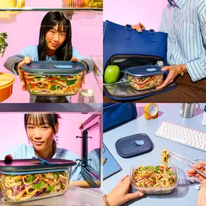 Tupperware Voila Glass Food Storage Container | rectangular medium