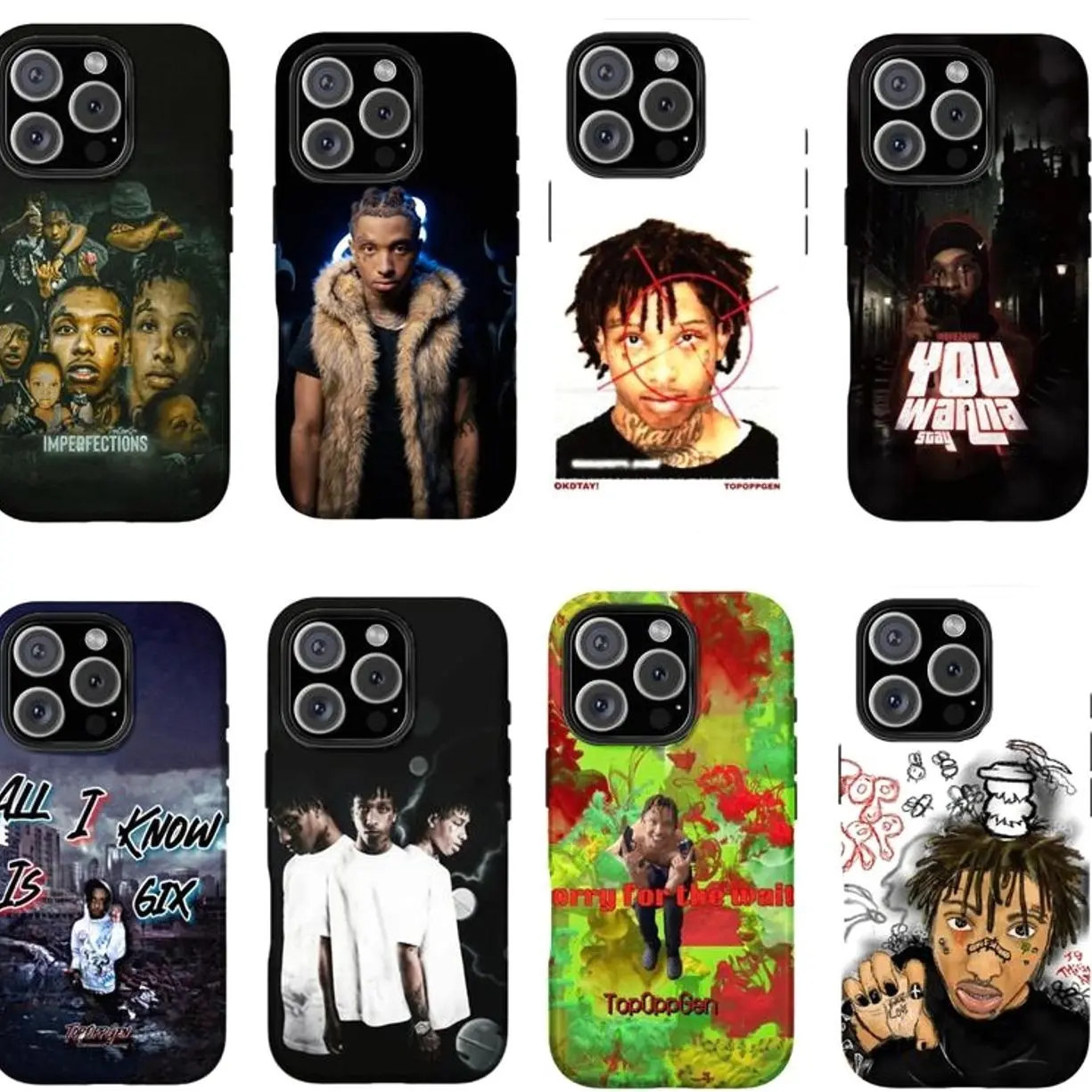 8 Styles Rapper Underground Aesthetic Phone Case For iPhone 17 16 15 14 13 12 11 XS and Samsung S25 S24 S23 S22 S21 08I,anti-drop protective case, lightweight, new fashion trend design