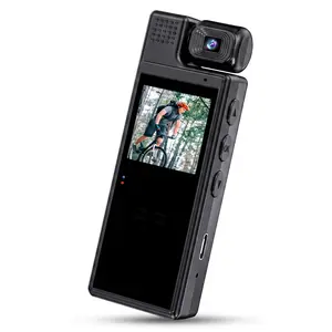 Portable Body Camera, 1080P HD Video Recorder with 180° Rotatable Lens, 1.3" LCD Screen, 5H Recording, 1200mAh Battery, OTG Support, Clip-on Wearable Cam for Daily, Cycling, Law Enforcement