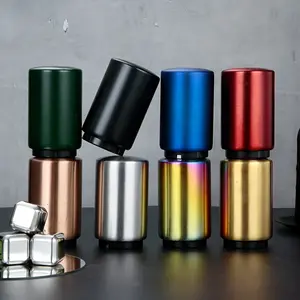1Pc, Bottle Opener, 430 Stainless Steel Beer Bottle Opener, Creative Press Round Automatic Solid Color Bottle Opener, Suitable for Bar or Home, Wine Tools, Wedding Party Gifts, Bar Accessories, Thanksgiving tableware TikTokShopBlackFriday Christmas Gift