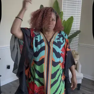 Bsubseach Women Ethnic Print Kaftan  Dress Plus Size Swimsuit Cover Up,Mrs. Roper Kaftan ，Swimsuit，bubu，mumu，Casual Womenswear  Modesty Muslim Clothing