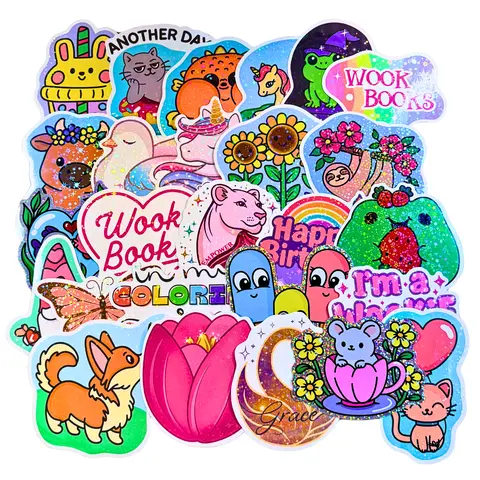 Jumbo Holographic Waterproof Vinyl Sticker | Original Hand-Drawn Design
