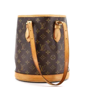 Pre-owned Louis Vuitton material Bucket Bags Petit Bucket Bag Monogram Canvas by Rebag