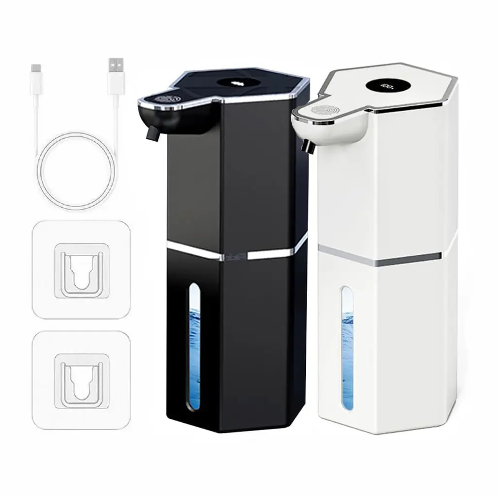 Touchless Automatic Foam/Liquid Soap Dispenser - Smart Adjustable Settings, USB Rechargeable, IPX5 Waterproof Wall-Mounted Bathroom Soap Container for Casual Use, Baby Items, Birthday & Engagement Gifting (Black/White), Induction