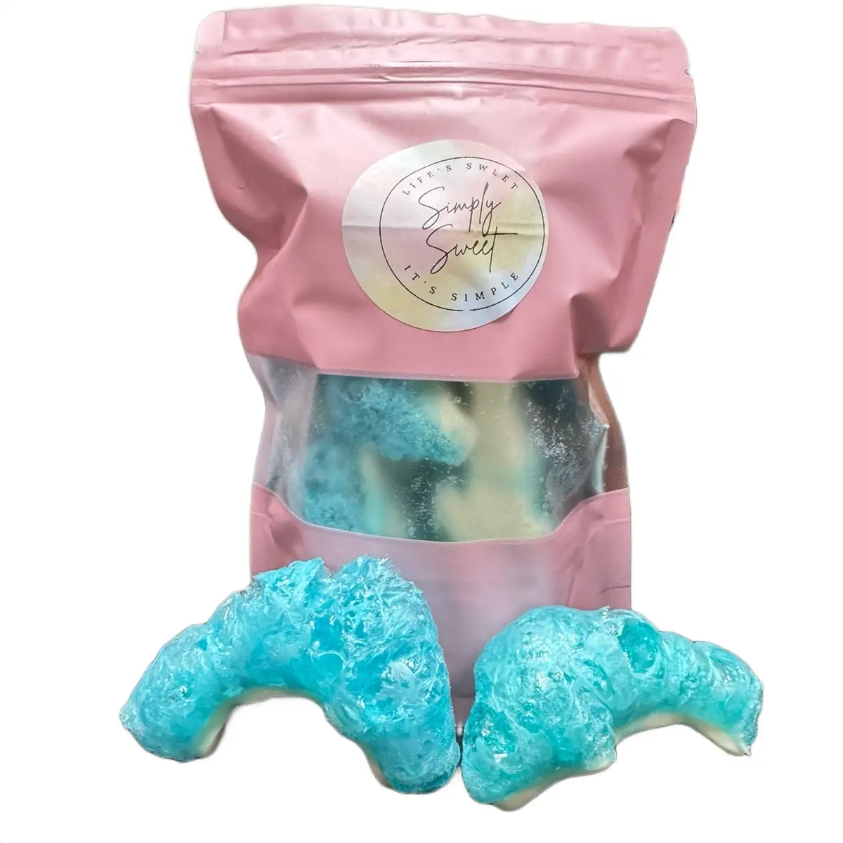 Simply Sweet CLE Crunchy Bite-Sized Halal Freeze-Dried Gummy Sharks Candies - Low-Fat, Fruity Healthy Snacks
