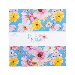 Painted Petals 10" Square Layer Cake by Lila Tueller