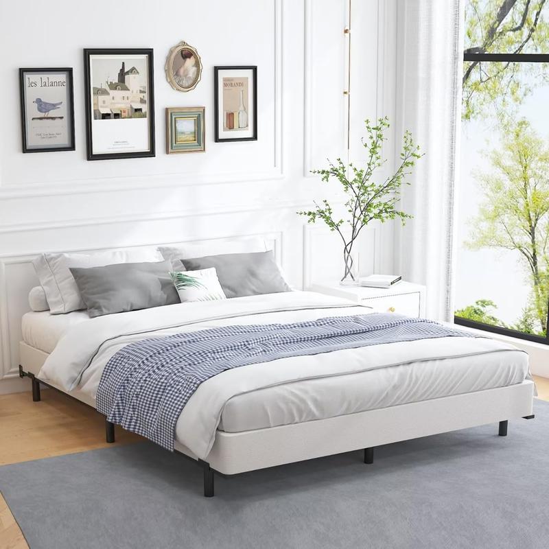 Queen Heavy Duty Box Spring Foundation,Mattress Foundation 3000lbs Max Weight Capacity/Non-Slip/No Noise/Easy Assembly/Easy Clean Cover,Queen