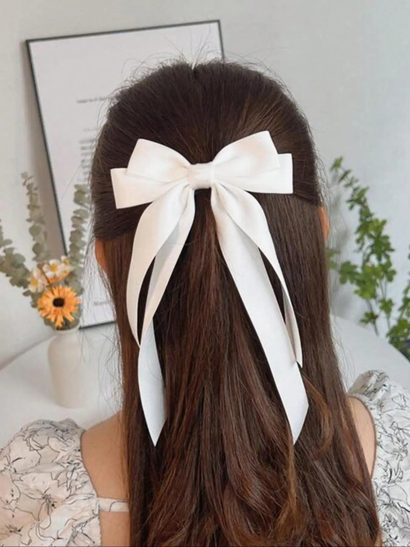 Women's Elegant Trendy Bowknot Decorated Hair Clip, Simple Style Plain Color Hair Clip, Fashionable Hair Accessories for Daily & Party Decoration for