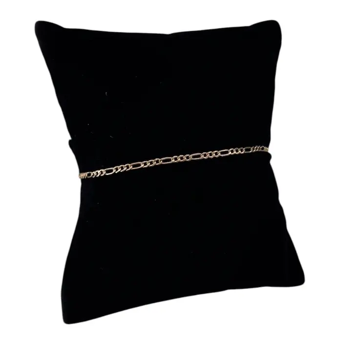 14K Gold Figaro Chain Bracelet 2mm Semisolid for Everyday Wear