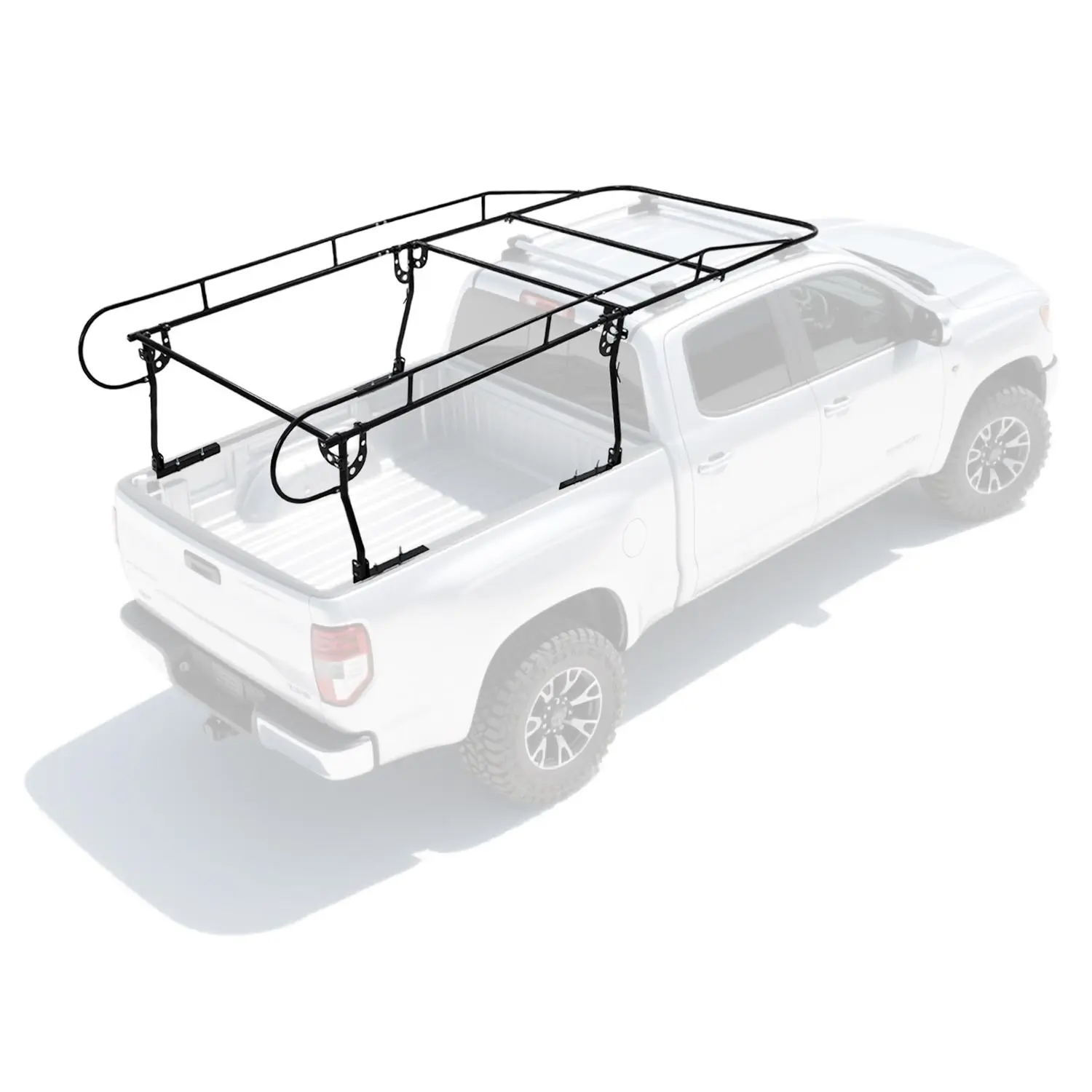 Global Adjustable Truck Bed Ladder Rack – Heavy-Duty Steel Construction – 1000 lbs Capacity – Non-Drilling Full-Size Pickup Roof Cargo Carrier for Lumber, Utility, Kayak