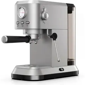 Espresso Coffee Machine, 20 Bar Espresso Maker with Milk Frother, Hot Espresso & Cold Brew, 50 oz Water , Visible  Gauge, Compact Design for Counter