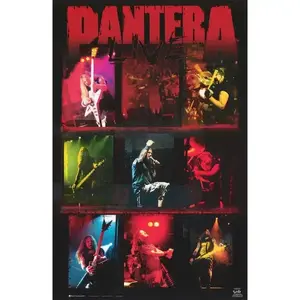 Pantera Rock Band Poster – Live Collage Wall Art, Heavy Metal Music Poster, Full Size Vintage Band Decor for Room