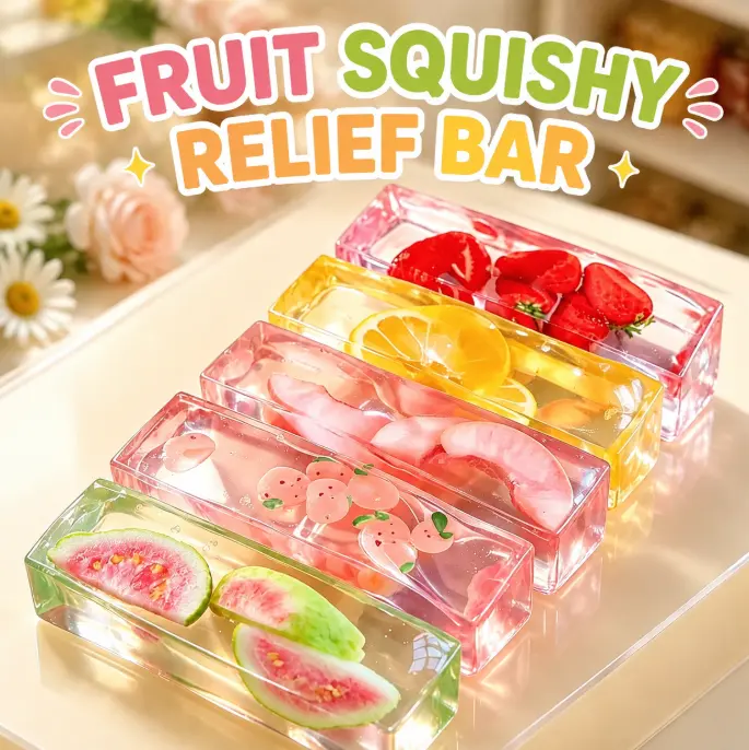 Fruit Strip Jelly Soft Squishy Toy, Slow Rebound Stress Relief Toy, Realistic Food Play Sensory Toy, Anxiety Relief Desktop Toy for Adults & Kids anxiety-relief toy