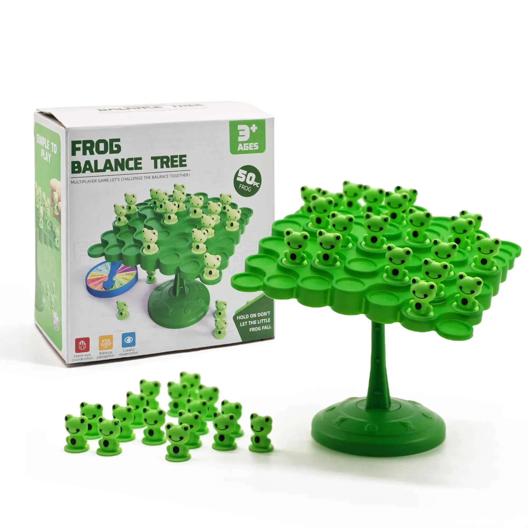 Creature Crash, The Frog BalancingGame, Great Kids Games and Easter Family GameNight Essentials, Includes 50 Frog, 1 BalancingBoard, 1 Pillar Base and Die, Toddler Activities, 1 Balancing Board