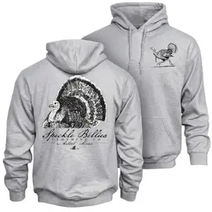 Speckle Bellies Turkey Hunting Hoodie - Vintage Wild Turkey Back Graphic , Classic Southern Hunting Lifestyle Brand Style , Outdoor Sporting Hunter Apparel Hoodie