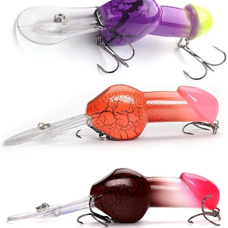 a(3pcs) Funny Shape Floating Casting Bait - Rust-Proof Double Hook Slow Sinking Bass Angling Supplies, Outdoor Fishing Supplies for All Waters, Christmas/Friend Gift Fishing Equipment
