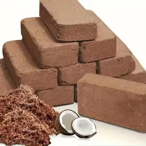 Natural Coconut Fiber Bricks, Low Ec and Ph Balanced, Perfect for Gardening and Soil Adjustment, Suitable for Planting, 2/4/6/8 Pieces