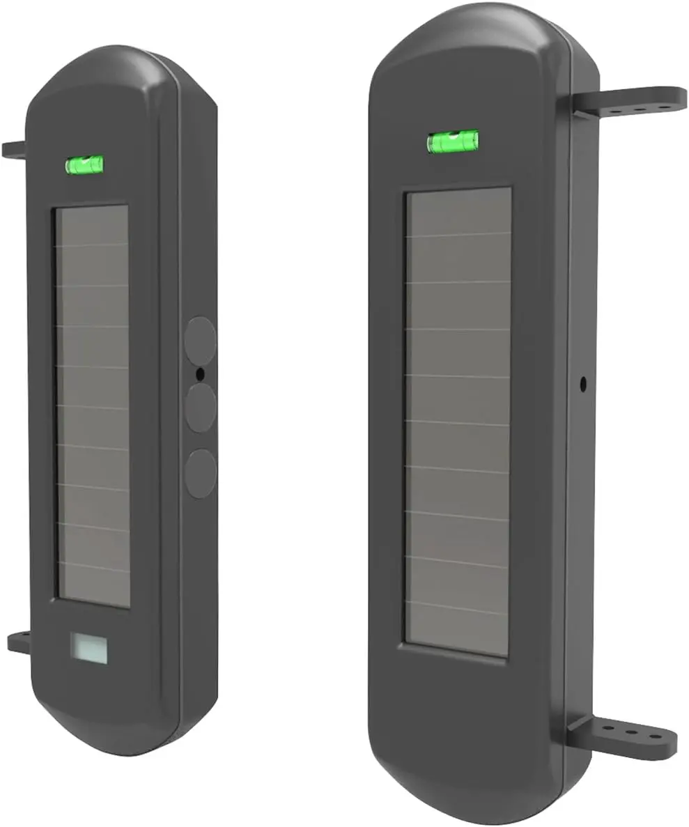 Solar Wireless Outdoor Photoelectric 3 Beam Sensor Waterproof(IP66) Wireless Transmission Range Up To 1/2 Mile Infrared Detection Range Up To 300 Feet