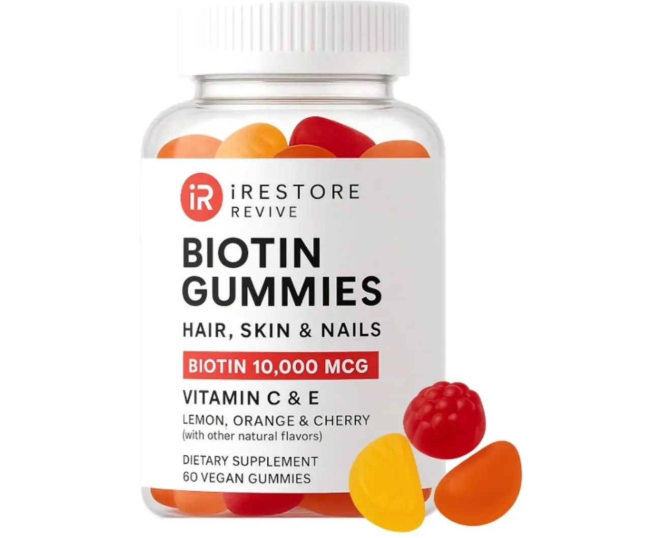iRestore Hair Gummy Vitamins, Vegan Biotin Gummies for Hair Skin and Nails Gummies, Hair Gummies, Biotin Gummies for Hair Growth Biotin Vitamins Hair Vitamins Gummies for Women & Men, Biotin 10000mcg