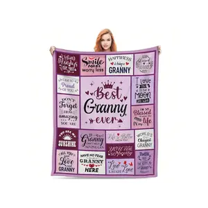 1 Pc Grandma Gifts Blanket - Birthday Gifts For Granny, Best Grandma Ever Gifts, Gifts For Granny From Granddaughter, Granny Gift For Mother's Day Christmas, Granny Blanket 60"X80"-30*40in
