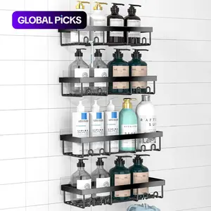 Bathroom Storage Rack, 4 Pcs/Set Adhesive Shower Organizer Shelves, Waterproof Bathroom Supplies, Bathroom Accessories Organizer #TOP PICKS