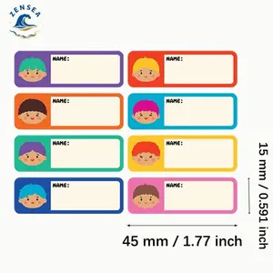 20ROLLS/45x15mm name label stickers, 200 sheets/roll name label stickers, cute children's name stickers, self-adhesive customizable name stickers, children's products, water bottles, lunch boxes