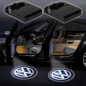 2pcs Car LED Decorative Door Light, Welcome Projector Lamp for Volkswagen Vw R-Line Gti R Polo Golf Passat Magotan Tiguan Jetta, Car Door Lights