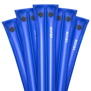 VEVOR Pool Cover Water Bags, 5 Packs 10 Ft, Double Chamber Pool Cover Water Tubes, 0.4mm Thick PVC Bags Weights with Leakproof Screw Cap, for Inground Swimming-Pool Covers Winter Closing, Blue