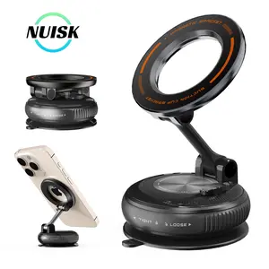 NUISK Phone Holder, 360°Vacuum Car Phone Holder, Suction Phone Mount with One-Step Lock, Retractable, Compact & Stable Design, Car Accessories