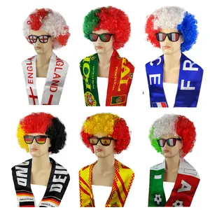 Unisex 3-Pcs Cosplay Costume Kit, Wig-Scarf-Glasses Combo, Outdoor Holiday Party Role Play Accessories (Sports & Outdoor Themed)