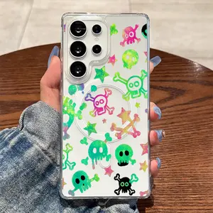 Vibrant Multicolored Skull Graffiti case,Magnetic Ring,Wireless Charging,Compatible with Samsung Galaxy S26 S25 S24 S23 S22 S21 S20 Fe Plus Ultra Edge S10E A57 A56 A55 A54 A37 A36 A35 A34 A26 A25 A24 A23 A17 A16 A15 A14 A07 A06 A05s Note20 Note10 Note9