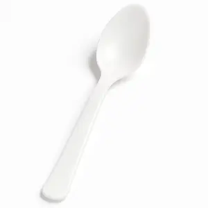 Frosty White Plastic Spoon - Solid Color Cutlery - 7.5 in.